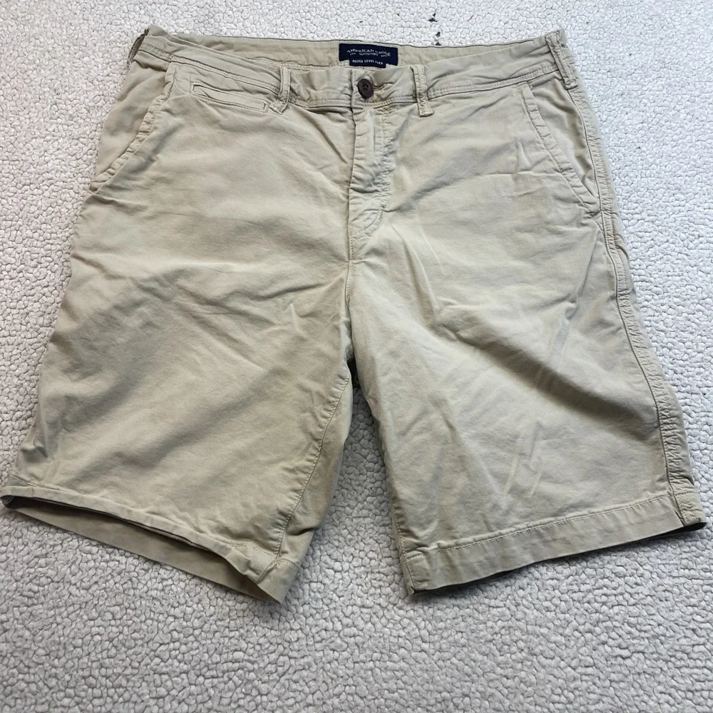 American Eagle Shorts Mens 32 Tan Classic‎ Ne(x)t Level Flex Khaki Chino Stretch